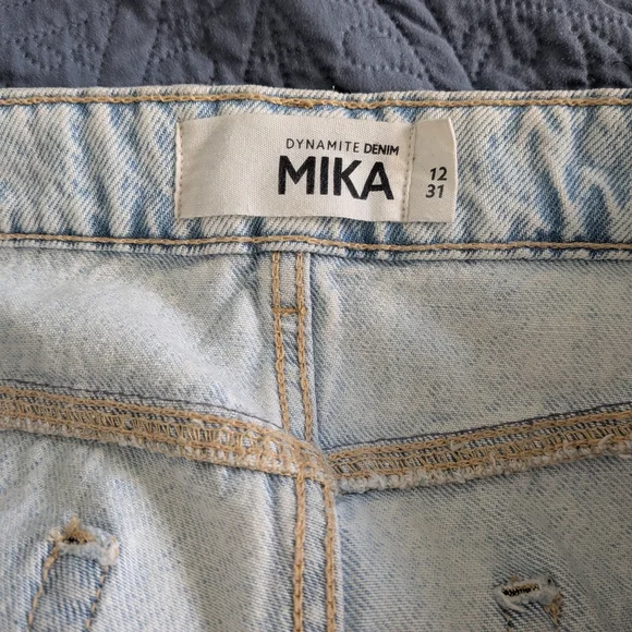 Mika By Dynamite Distress Relaxed Straight Jeans - Picture 5 of 7